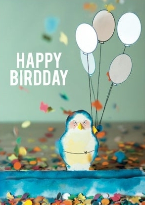 Ploff Post - Happy birdday (Vogel mit Luftballons)