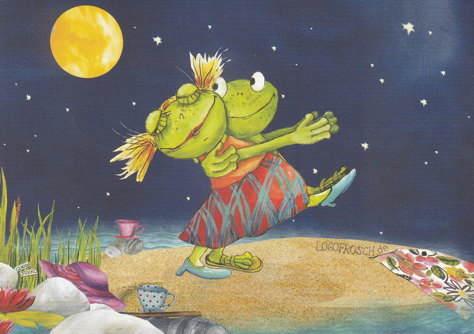 Frosch-Tanz im Mondschein am Strand